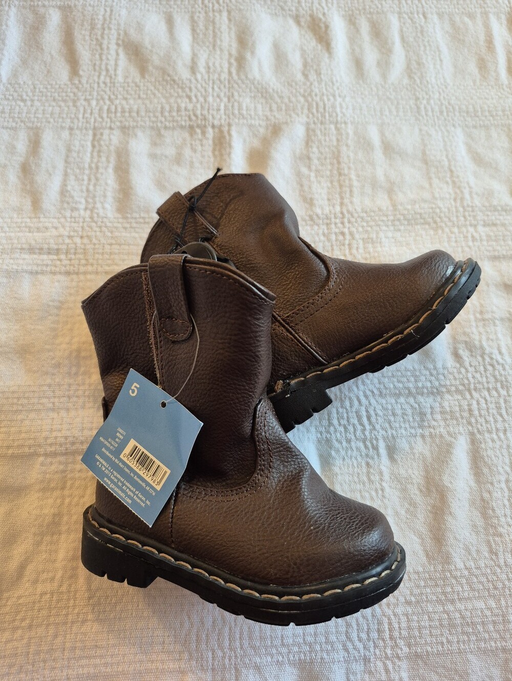 Garanimals toddler boots brown side opening hook n loop closure NWT